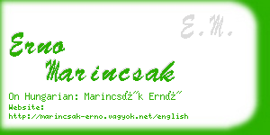 erno marincsak business card